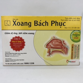 XOANG BÁCH PHỤC [Hộp 20 Viên] Hỗ Trợ Xoang Cấp Và Mãn Tính, Giảm Dị Ứng Trên Cơ Địa Dị Ứng, Chảy Mũi