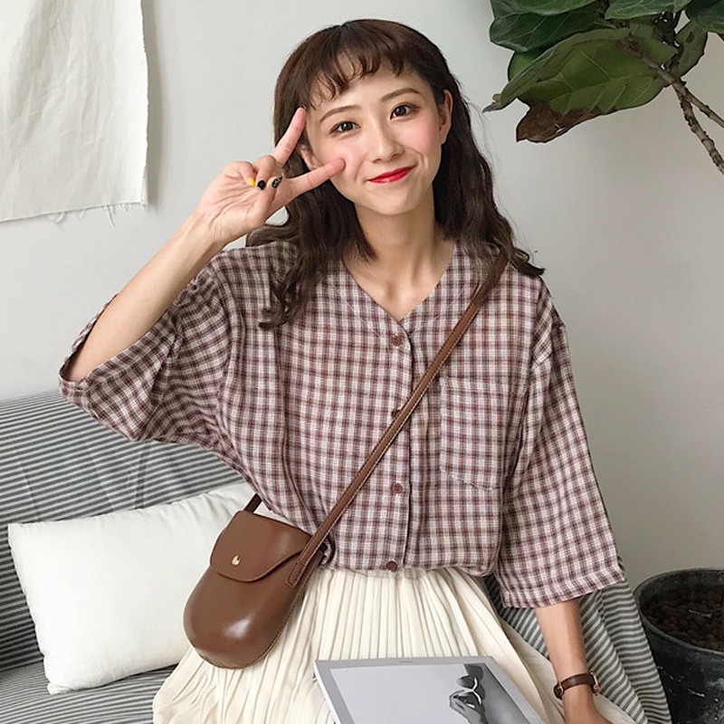 (ORDER) ÁO SƠ MI CỔ V ULZZANG CỰC HỢP MỐT 2018 <3