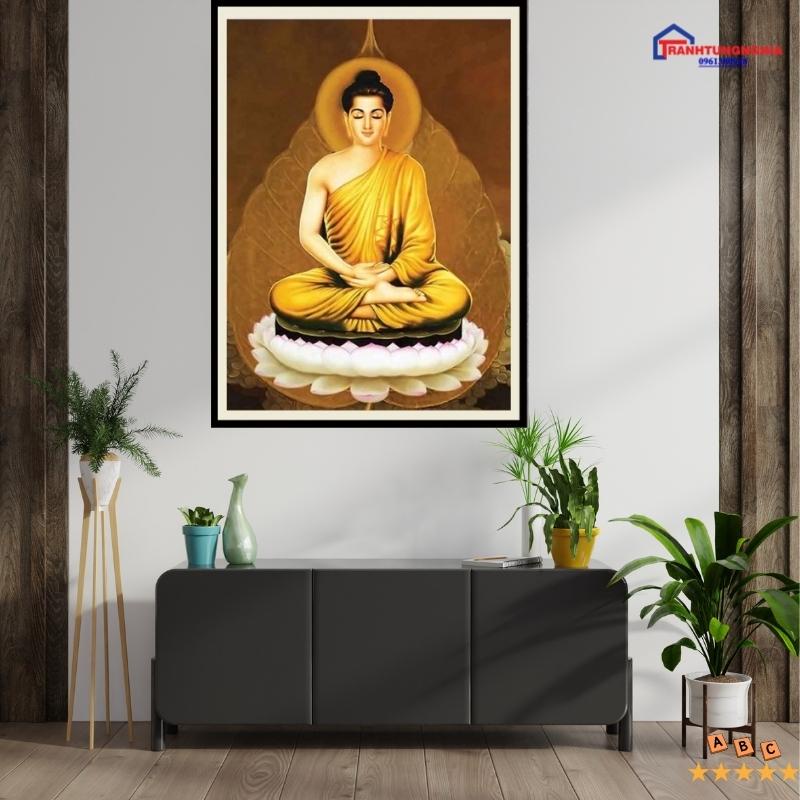 Tranh đính đá, tranh thêu chữ thập phật thích ca mâu ni