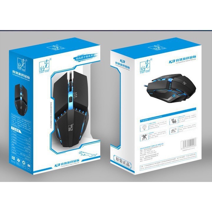 Chuột Chơi Game Có Dây Chasing Leopard K3 Có LED Đa Màu Tự Chuyển