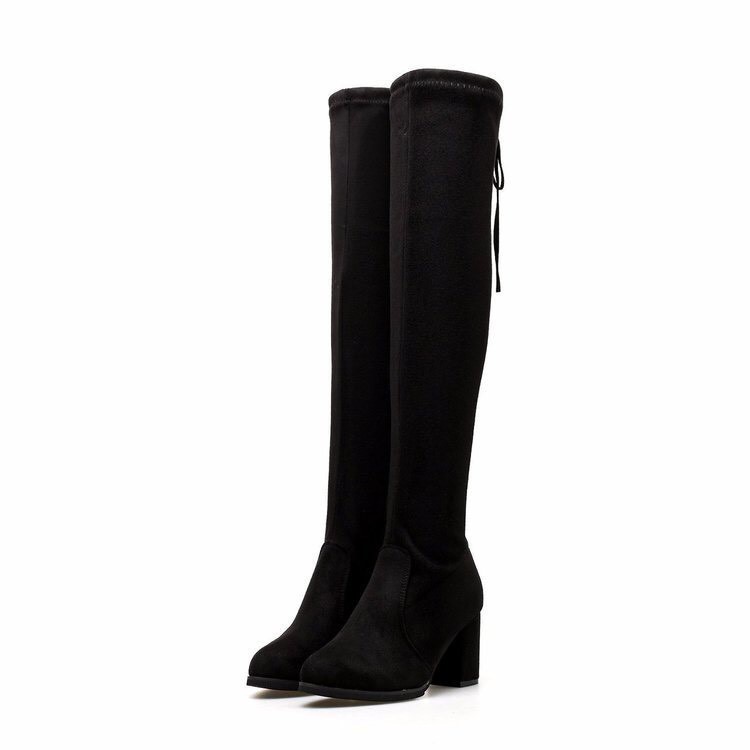 Giày boots nữ đùi, bốt dài lót lông gót 7p hàng cao cấp