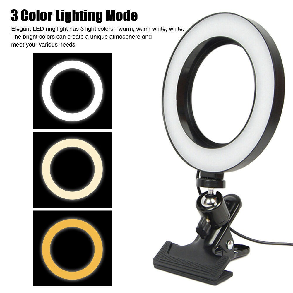 20CM Selfie Ring Light with Clip for Makeup Live Stream, LED Camera N7VN