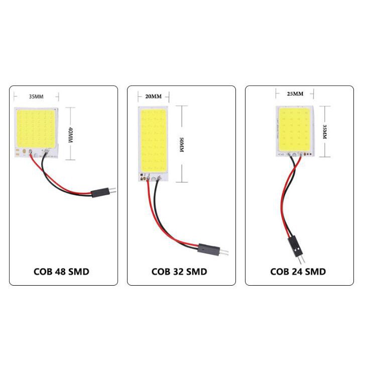 Bộ Đèn Led Kevanly T10 C5W Cob 9 / 12 / 24 / 36 / 48smd Ánh Sáng Trắng Cho Xe Hơi Chất Lượng Cao