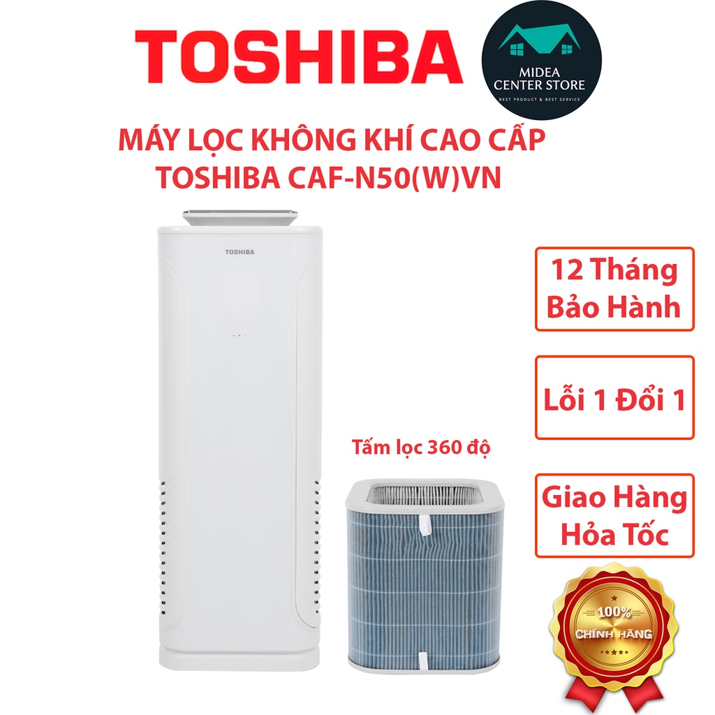 [Chính Hãng] Máy lọc không khí bụi mịn PM2.5 cao cấp Toshiba CAF-N50(W)VN, lỗi 1 đổi 1, bảo hành 12 tháng toàn quốc