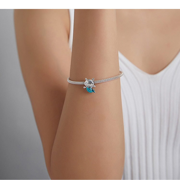 Mặt trang sức BAMOER bằng bạc 925 100% họa tiết tiên cá xinh xắn