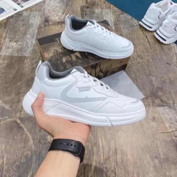 [FreeShip - Hàng xịn] Giày thể thao nam; giáy sneaker da nam vệt phản quang 8818