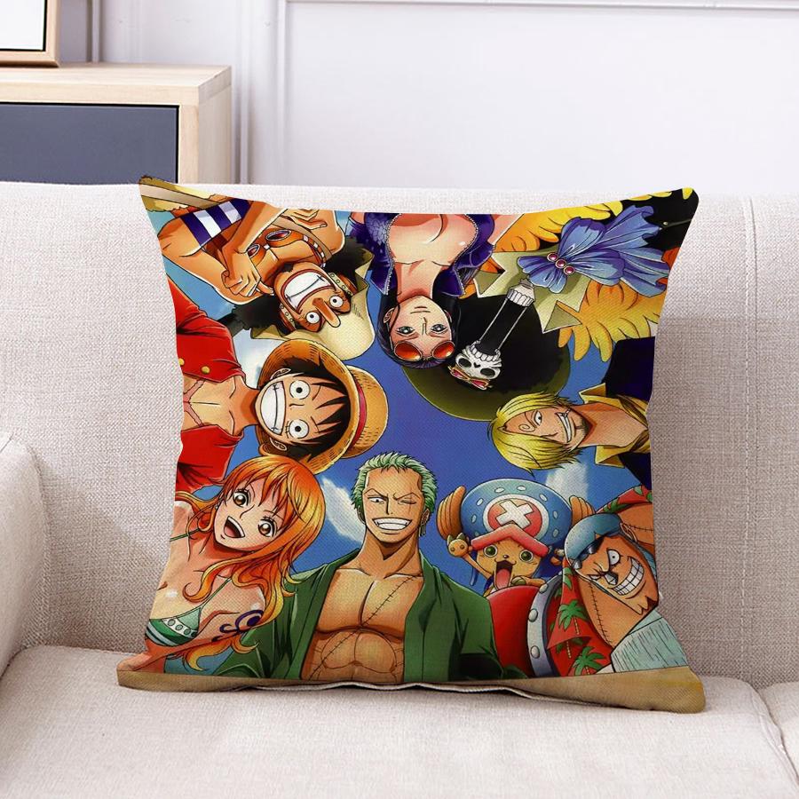 Vỏ Gối Sofa Vải Lanh In Hình Nhân Vật ANIME ONE PIECE Độc Đáo Ốp