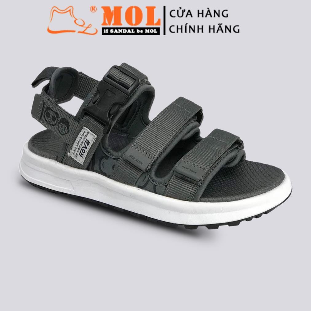 Giày sandal couple nam nữ 3 quai ngang có quai hậu tháo rời hiệu Rova dùng mang đi học đi biển du lịch RV3408R JVI