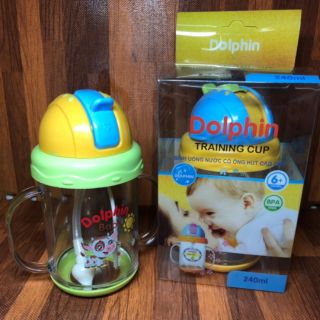 Bình nước cao cấp có ống hút Dolphin 240ml