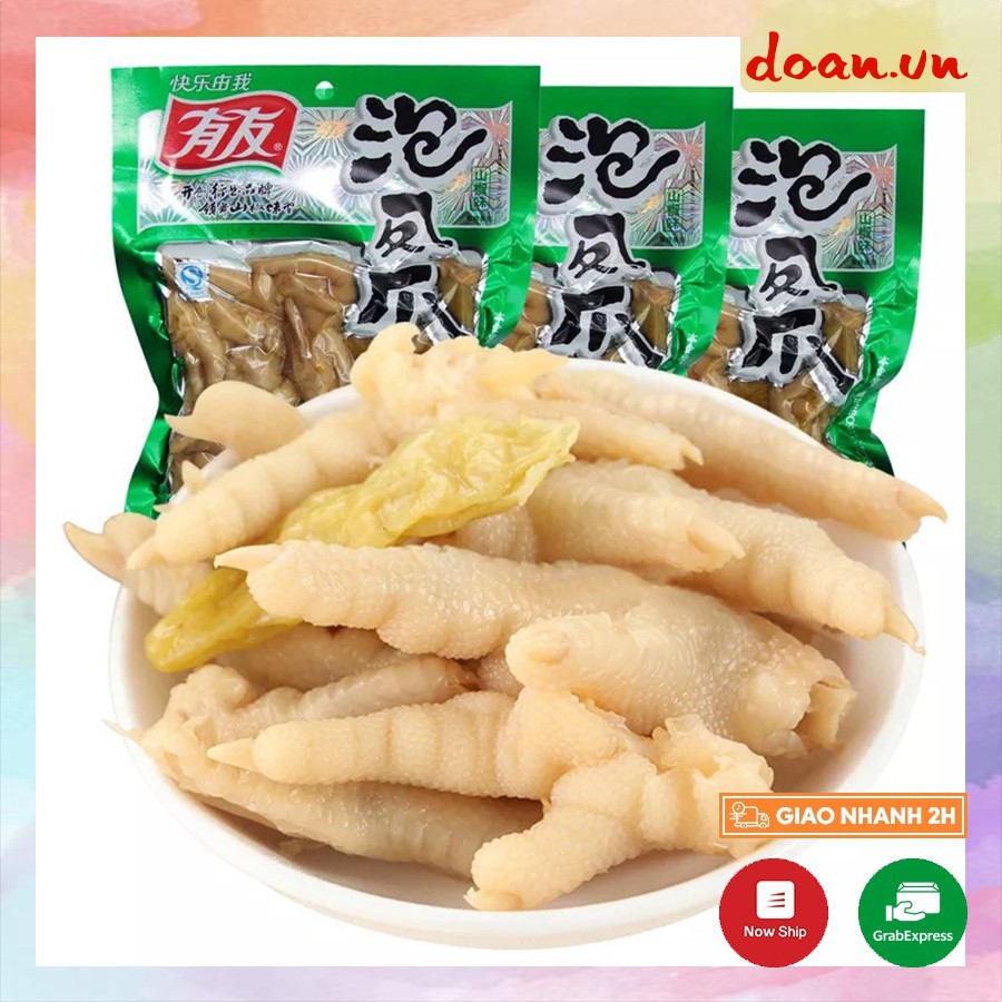 [Mã 77FMCGSALE1 giảm 10% đơn 250K] Chân gà cay Yuyu ăn nhậu, chân gà cay gói xanh 80g 180g 210g