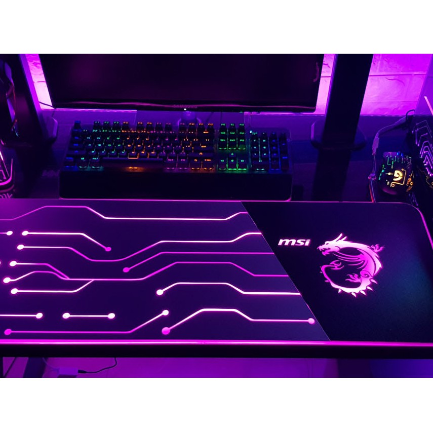 Combo 2 in 1: Pad Chuột Điện Tử Lớn + Giá treo tai nghe led RGB ReLIFE