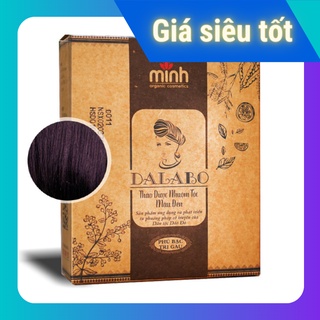 Bột lá nhuộm tóc phủ bạc dalabo - màu nâu đen, 3 gói 15g