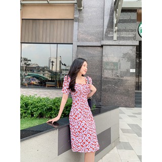 ĐẦM CAMELA - Dáng Midi hoa sáng
