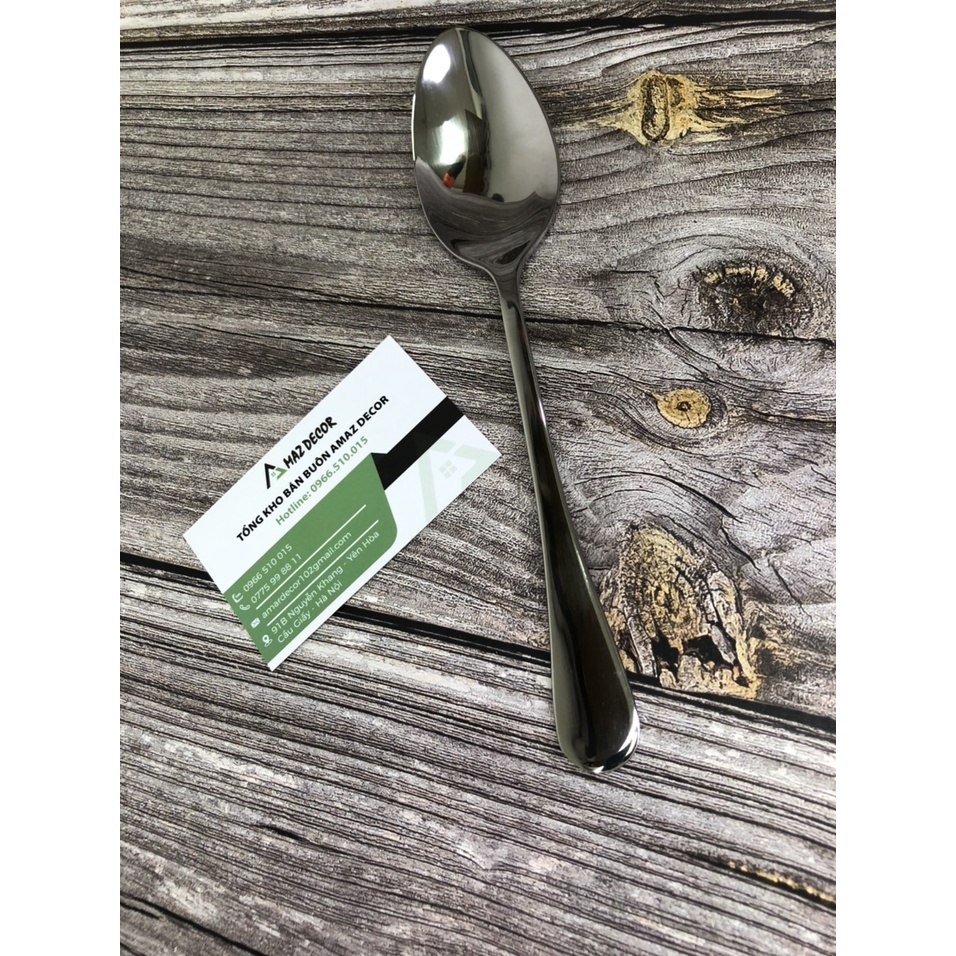 Thìa muỗng ăn chính sang trọng inox cao cấp TD214545 đuôi tròn dành cho phòng ăn gia đình nhà hàng khách sạn