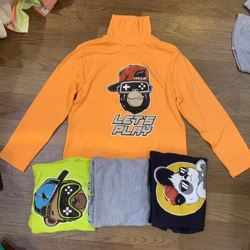 (A307)Áo cotton thu đông bé trai cổ lọ lỗi nhẹ