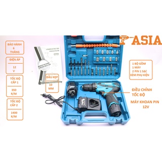 Máy khoan pin 12v đủ phụ kiện sạc cốc tặng kèm 24 chi tiết