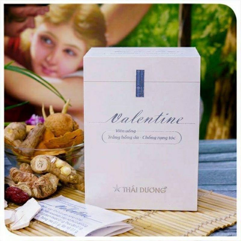 VIÊN UỐNG VALENTIN Trắng Hồng Da,Da Mềm Mịn,Căng Bóng,Mờ Nhăn Chống Rụng Tóc,Mọc Tóc Con,Mềm Mượt 60 viên SAO THÁI DƯƠNG