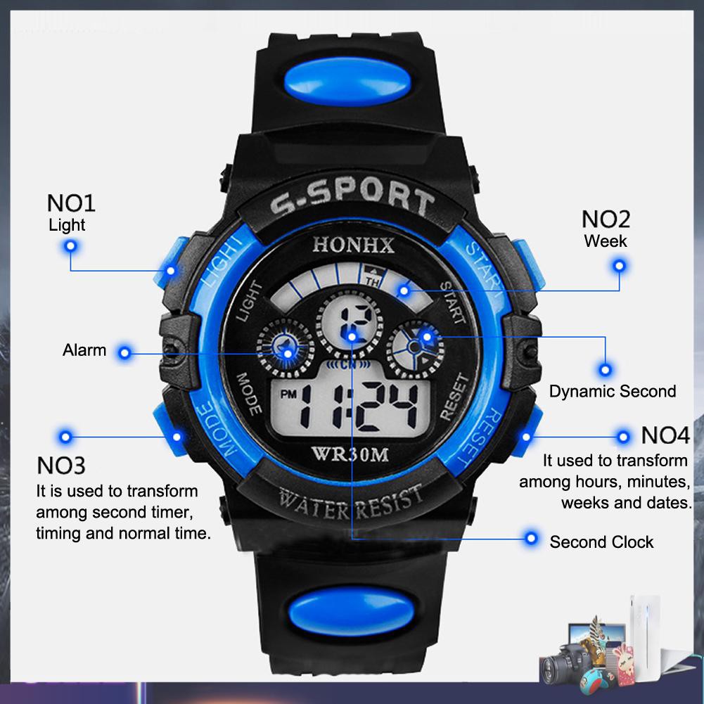 Đồng hồ điện tử chống nước đa năng cho bé trai