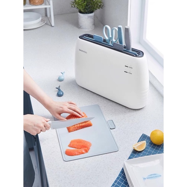 Máy Sấy Tiệt Trùng Tia UV Daewoo DY-DJ08 Kèm Bộ Dao Thớt 6 Món Hàng Nội Địa Hàn Sấy Khô 60 Độ