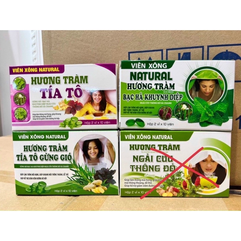 Viên Xông Thảo Mộc Natural Hương Tràm Tía Tô Tốt Cho Sưc Khoẻ