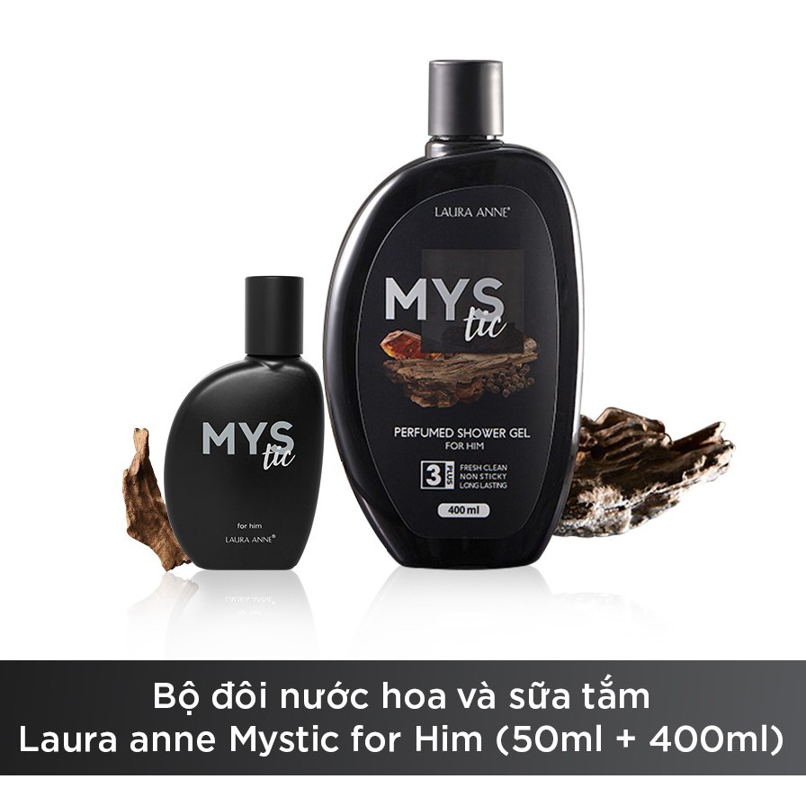 Bộ Đôi Nước Hoa và Sữa Tắm Nước hoa Laura Anne Mystic for Him (50ml + 400ml)