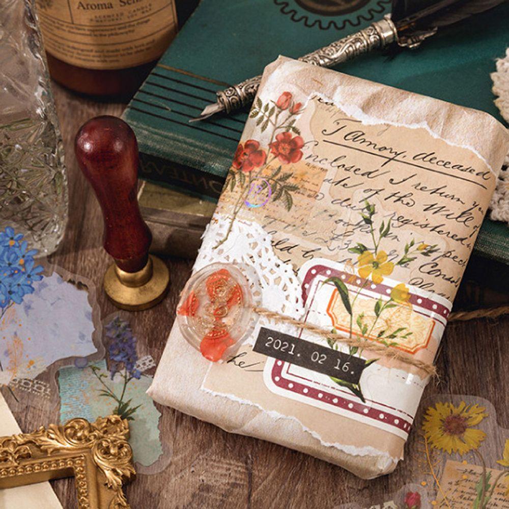 AUGUSTINA Miếng Dán Trang Trí Sổ Tay / Sổ Tay DIY Phong Cách Cổ Điển