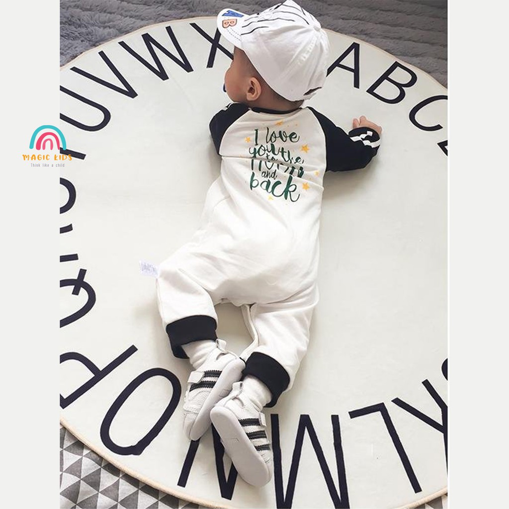 Bộ body nỉ dài tay kiểu dáng thể thao cho bé BL20009 - Thời trang Bonkids