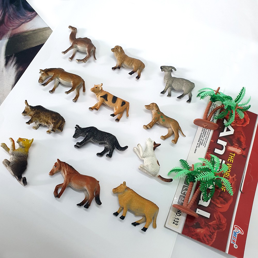 Đồ chơi 12 mô hình thế giới động vật New4all Animal Farm World cho bé 3 tuổi học tập, nhập vai và phát triển trí não