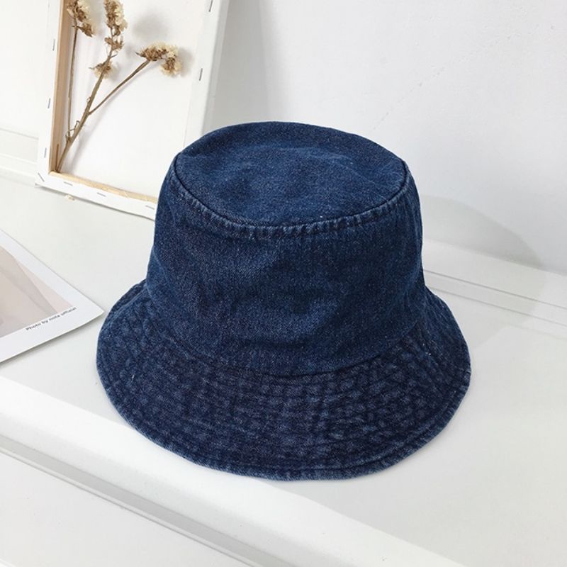 Mũ Bucket Jeans Trơn Hàng Đẹp Chuẩn Y Hình ( Feedback Của KH)