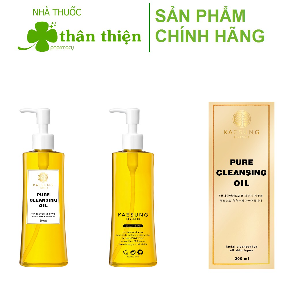 Dầu Tẩy Trang Pure Cleansing Oil Kaesung Loveskin 200ml giúp làm sạch lớp trang điểm, bụi bẩn, bã nhờn