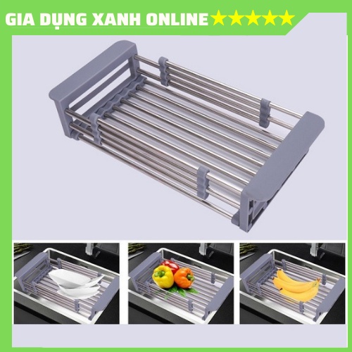 Kệ Để Đồ Rửa Chén, Giá Để Đồ Rửa Bát Đa Năng Kệ Để Đồ Bồn Rửa Bát Co Giãn Tiện Lợi Thông Minh Inox 304 Siêu Tiện Lợi (lo