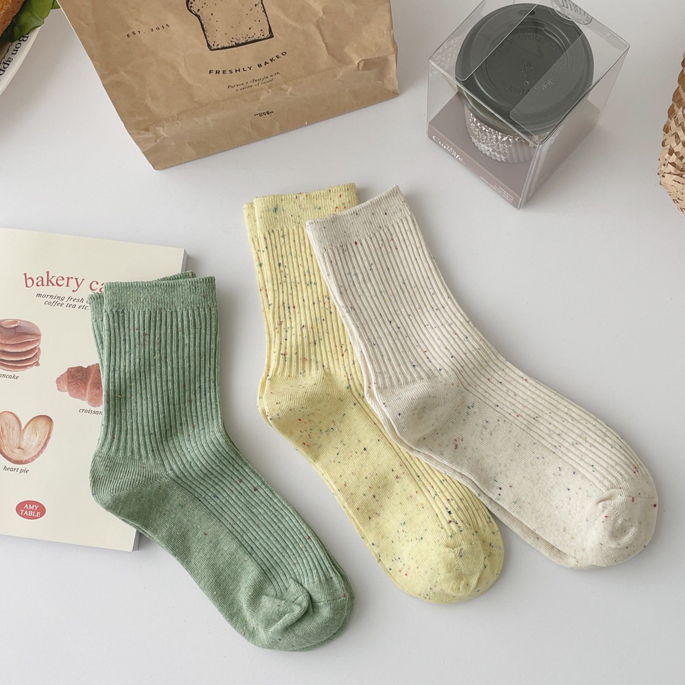 Tất/vớ trơn cao cổ màu muối tiêu