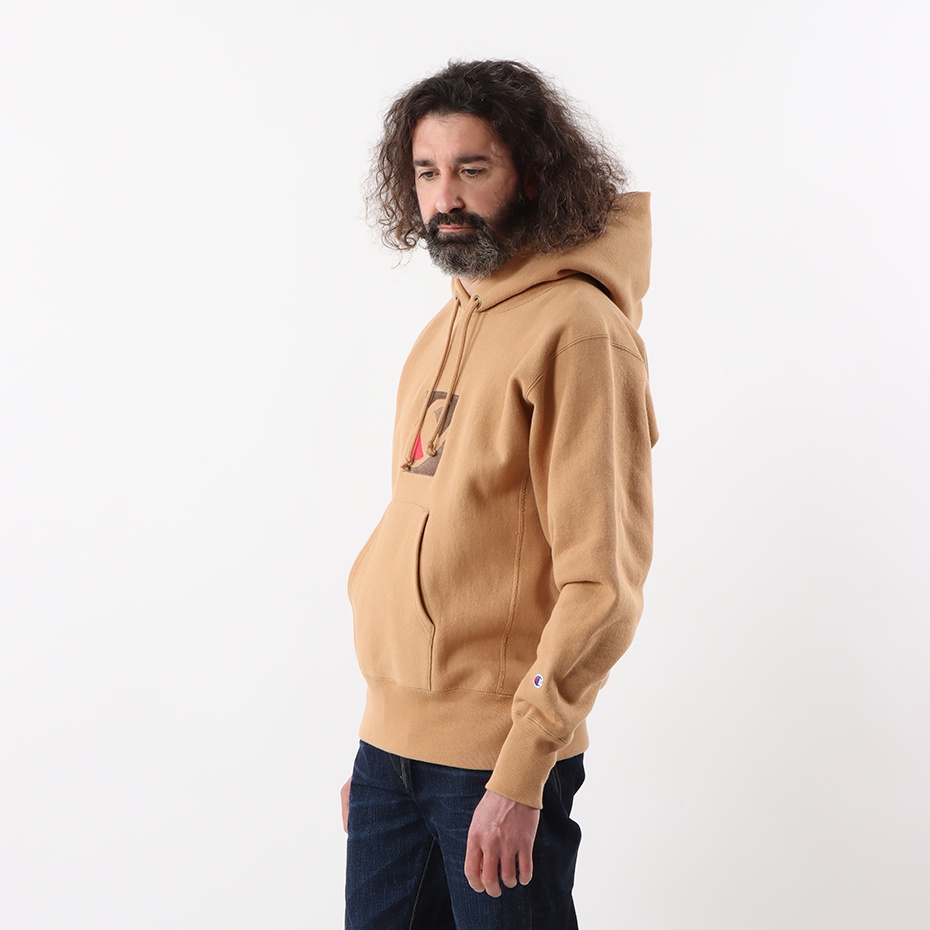 Áo Hoodies Champion JP Reverse Weave Hooded Màu Vàng Camel CMPC3U120CAM