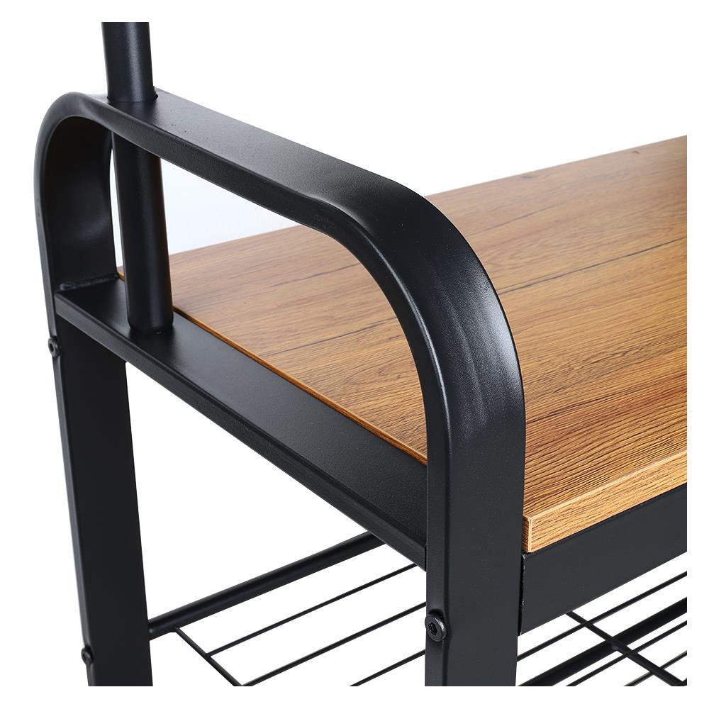 HomeBase FURDINI Bộ kệ bằng gỗ ép khung thép có kệ thép lưới để giày W73,6xH183xD34cm màu nâu