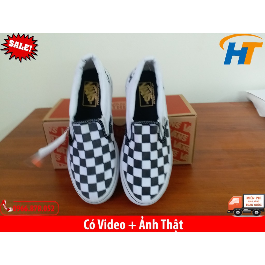 ⚡[Freeship đơn hàng từ 99k] Giày Vans lười caro đen trắng | BigBuy360 - bigbuy360.vn