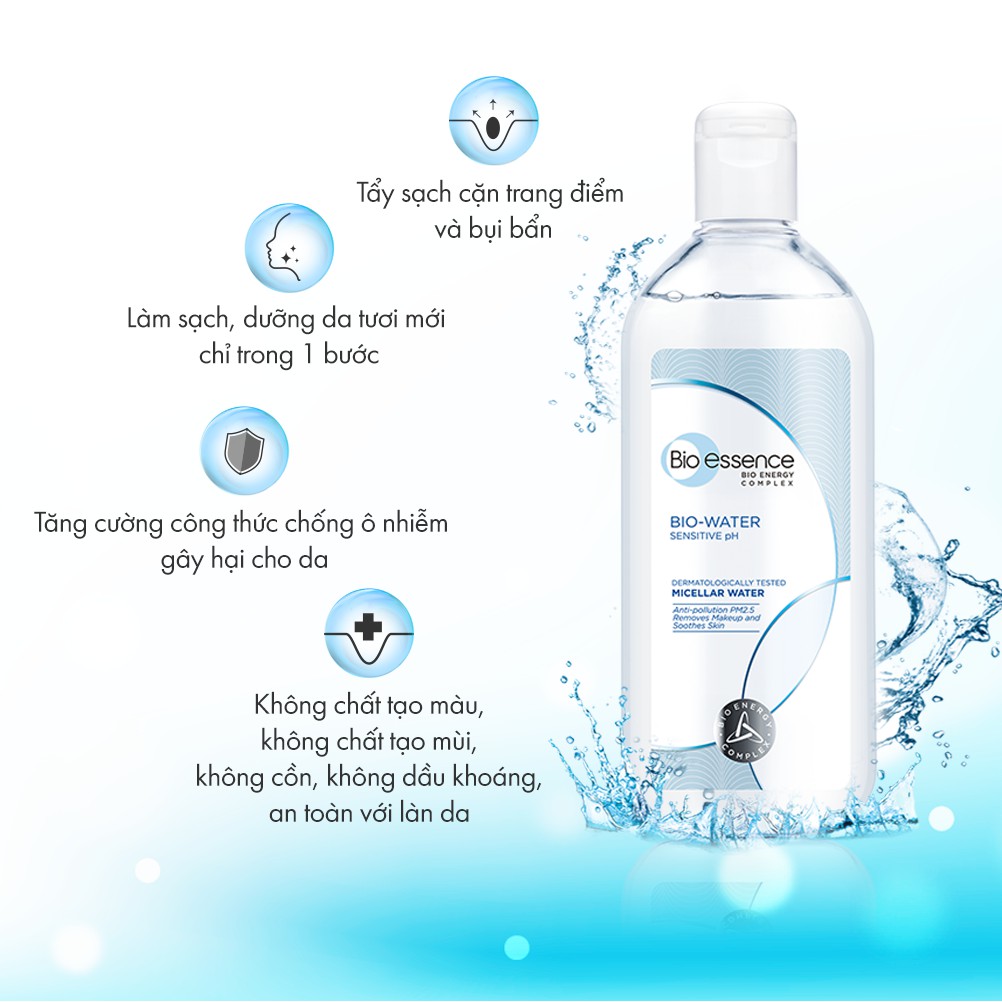 Nước tẩy trang ẩm mượt mịn màng Bio-Essence Bio-Water Bio-Essence Water Micellar Water 100ml