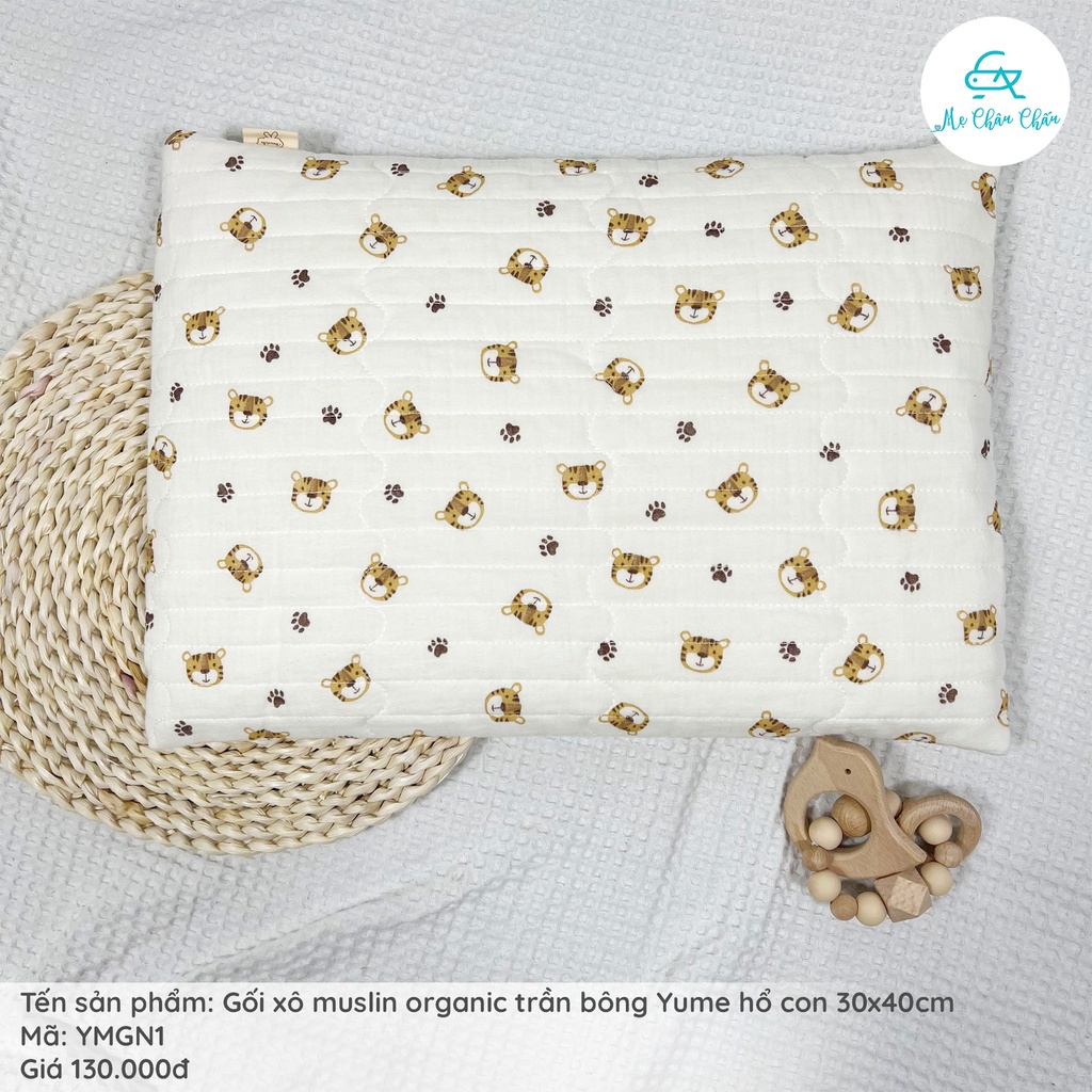 Gối Xô Muslin Organic Trần Bông YuMe Kích Thước 30*40cm ( Hàng Cao Cấp Trần Bông)