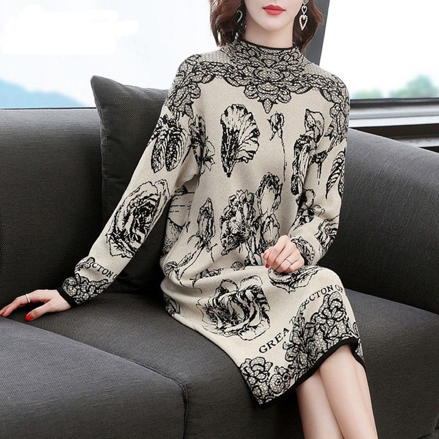 Váy đầm trung niên nữ len cao cấp