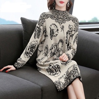 Váy đầm trung niên nữ len cao cấp