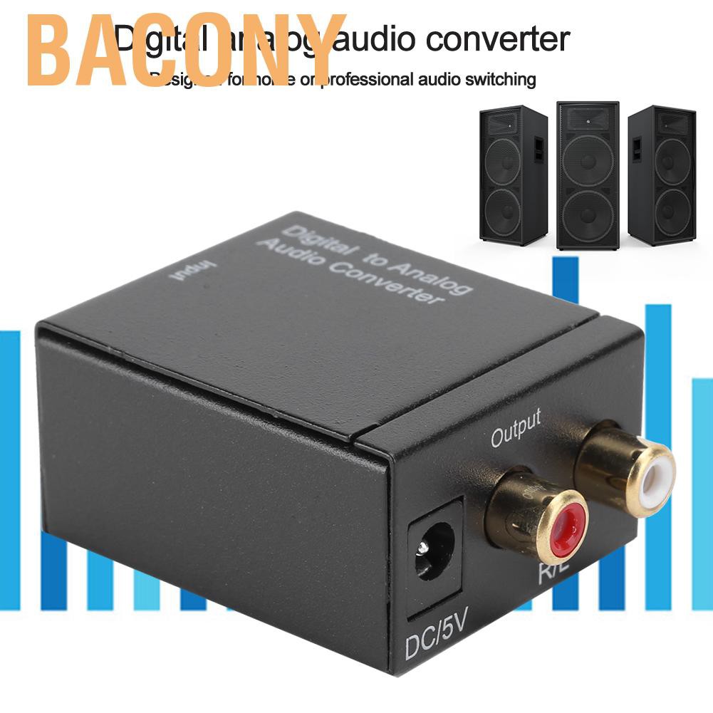 Bacony Digital Optical Fiber to Analog Audio Converter SPDIF Toslink Coaxial RCA R/L