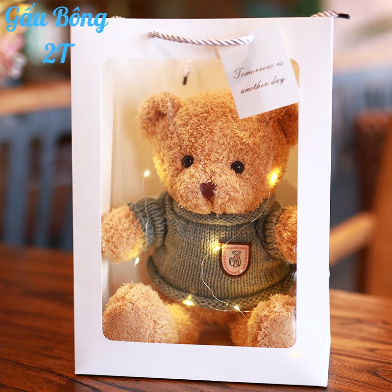 Set 01 Gấu Bông Teddy Bear Kèm Hộp Size Nhỏ Siêu Dễ Thương Dùng Làm Quà Tặng.