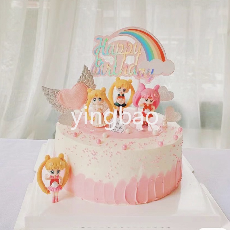 Hoạt Hình Mô Hình Thủy Thủ Mặt Trăng Trang Trí Bánh Kem