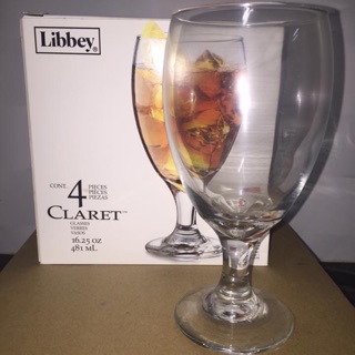 Set 4 ly thuỷ tinh Claret Libbey nhập trực tiếp mỹ