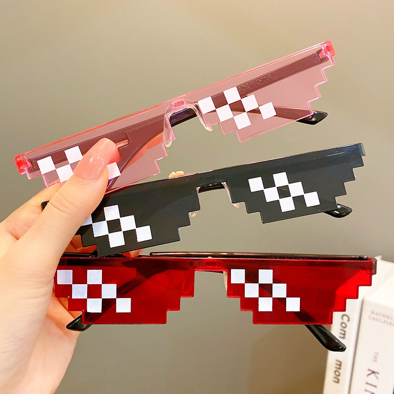 Kính mát gọng vuông không viền phong cách Thug Life vui nhộn thời trang hip hop cho nam và nữ