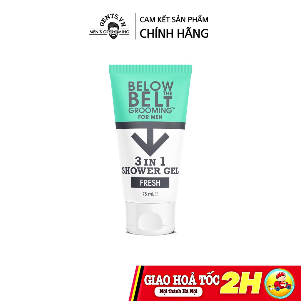 Dung dịch vệ sinh nam giới Below The Belt Grooming 3 in 1 Shower Gel 75ml