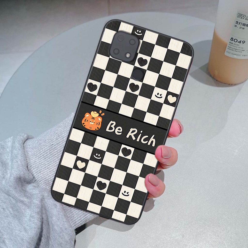 Ốp Xiaomi Redmi 10C gấu Bear rick caro vuông thời trang siêu đẹp
