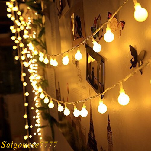 Dây Đèn Led Xài Pin AA Tiện Lợi Đèn Bóng Tròn Cherry Ball Trang Trí Tiệc Noel Lễ Tết Decor Camping Phòng Ngủ