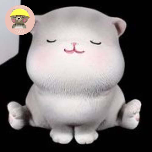 Tô tượng thạch cao mèo mập size nhỏ