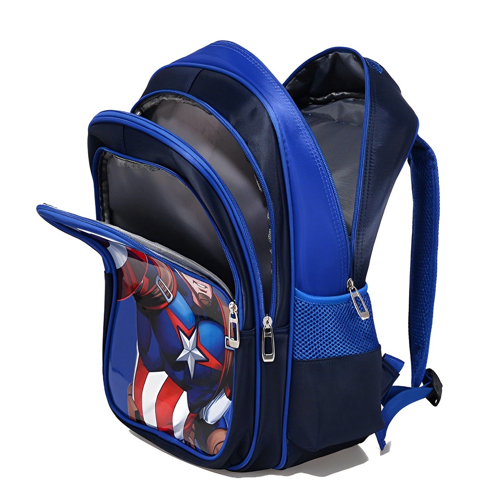 Children Boys Cartoon Marvel School Bags Spiderman Kindergarten School Backpack Captain America Iron Man Avengers Primary School Bag Travel Bag