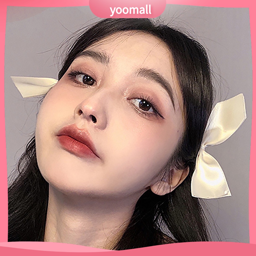 Kẹp Tóc Đính Nơ Co Giãn Màu Sắc Đơn Giản Xinh Xắn